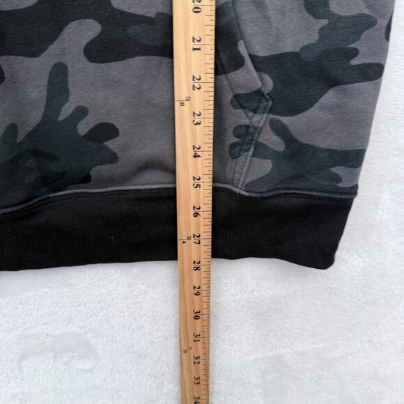 GAP Hoodie Mens M Gray Camo Logo Spell Out Embroidered Pullover - Picture 5 of 8